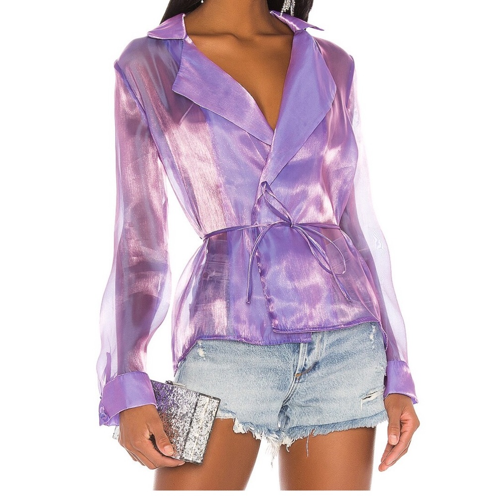 Revolve sheer organza tie jacket